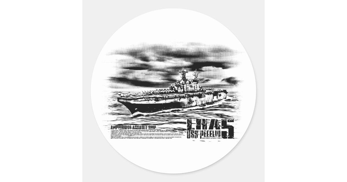 Amphibious assault ship Peleliu Sticker | Zazzle