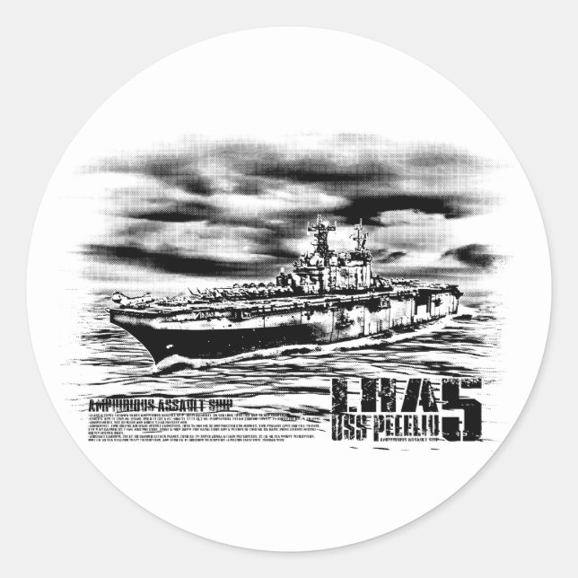Amphibious assault ship Peleliu Sticker (Front)