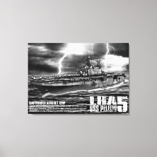 Amphibious assault ship Peleliu Wrappedcanvas Canvas Print