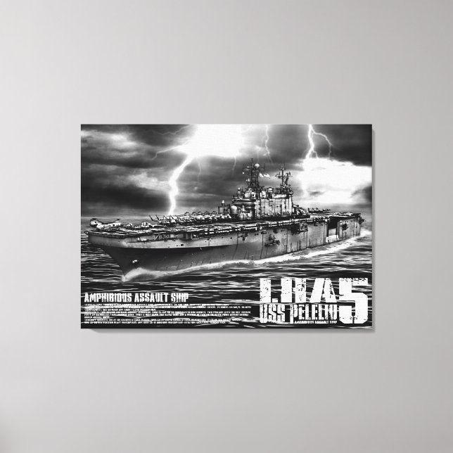 Amphibious assault ship Peleliu Wrappedcanvas Canvas Print (Front)