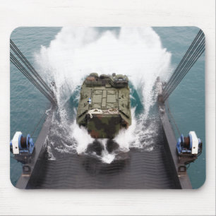 Amphibious assault vehicles disembark from USNS Mouse Mat