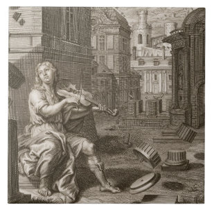 Amphion Builds the Walls of Thebes by the Music of Tile