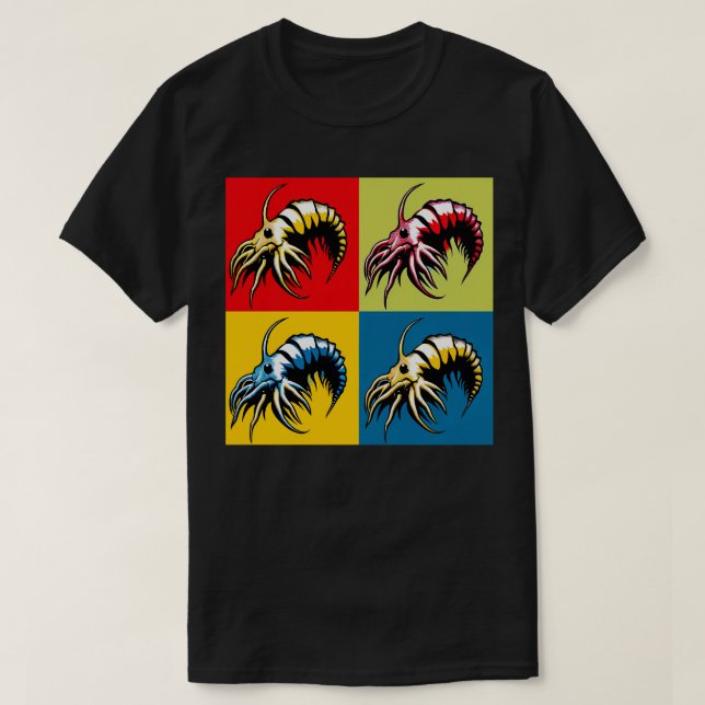 Amphipod Sponge Art Cool Underwater T-Shirt (Design Front)