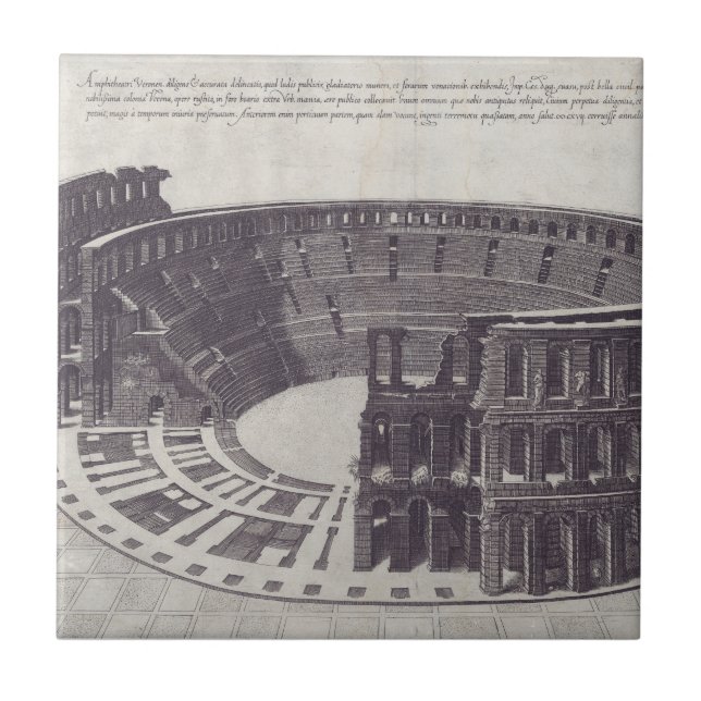 Amphitheater at Verona at Piazza Bra Tile (Front)