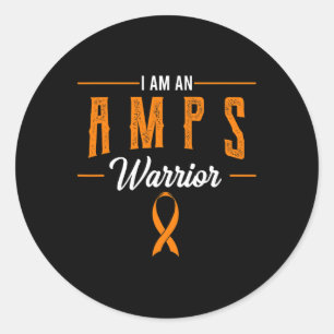 Amps Warrior Amplified Pain Syndrome Awareness Sup Classic Round Sticker
