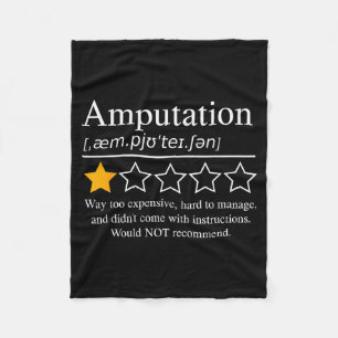 Amputation Amputee Funny Prosthetic Leg Arm Recove Fleece Blanket