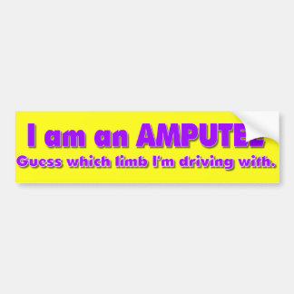 Amputee Driver Bumper Sticker
