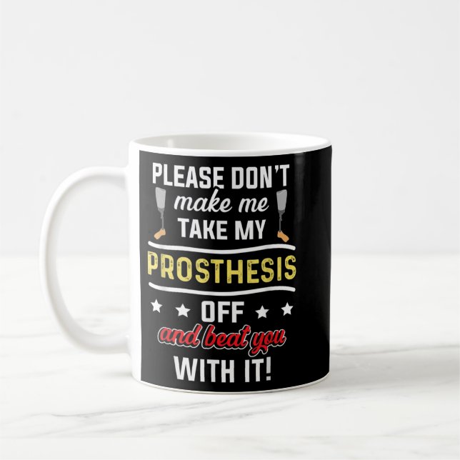 Amputee Humour Beat Leg Arm Funny Recovery Gifts Coffee Mug (Left)