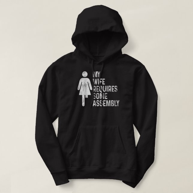 Amputee Humour Wife Assembly Leg Arm Funny Recover Hoodie (Design Front)