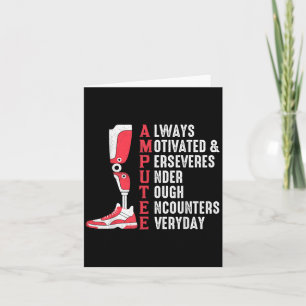 Amputee Quote Funny Leg Prosthetic Legged Surgery  Card