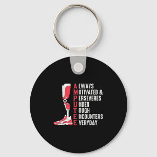 Amputee Quote Funny Leg Prosthetic Legged Surgery Key Ring