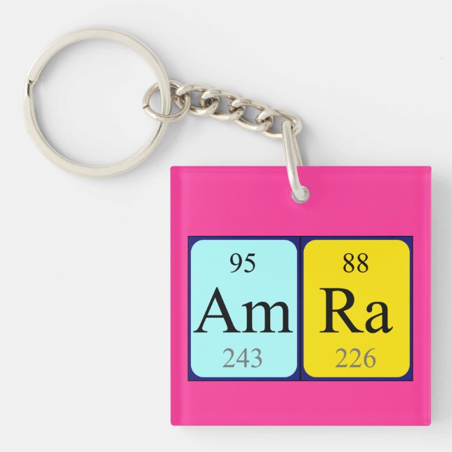 Amra periodic table name keyring (Front)