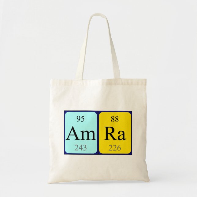 Amra periodic table name tote bag (Front)