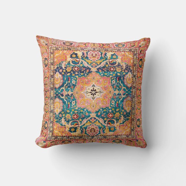 Amritsar Punjab North Indian Rug Print Cushion (Front)