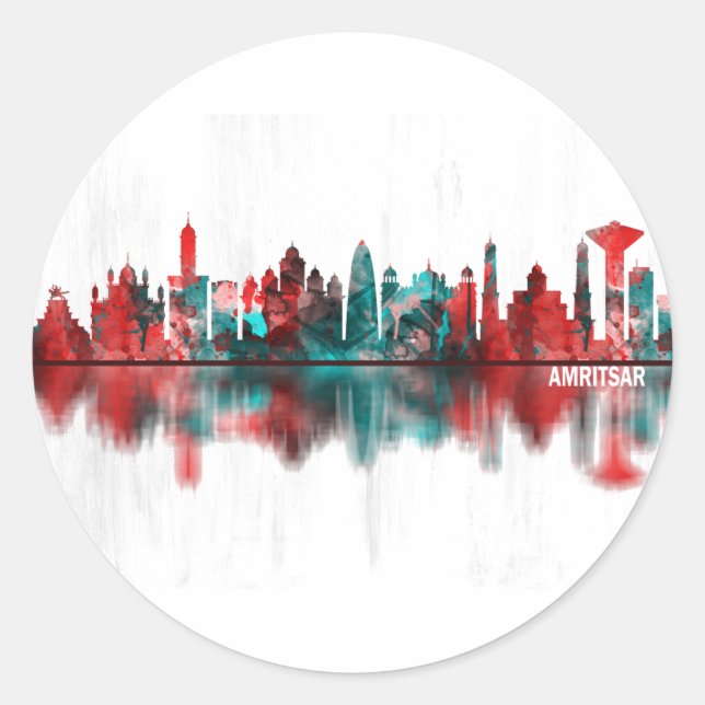 Amritsar Punjab Skyline Classic Round Sticker (Front)