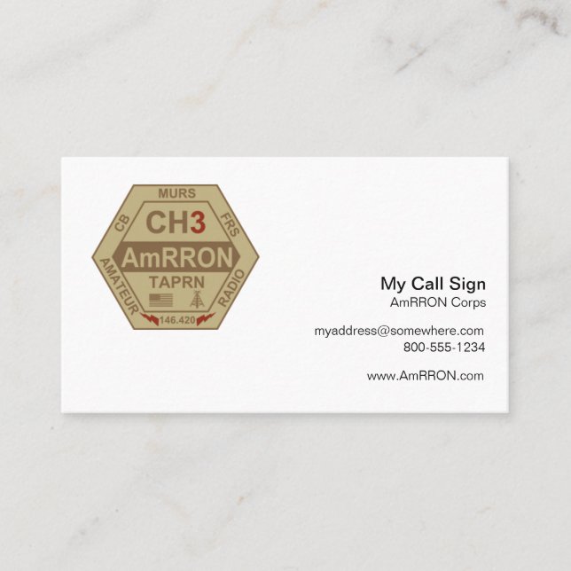 AmRRON Corps business card (Front)