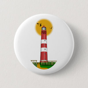 Amrum Lighthouse Germany 6 Cm Round Badge