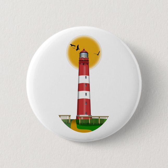 Amrum Lighthouse Germany 6 Cm Round Badge (Front)