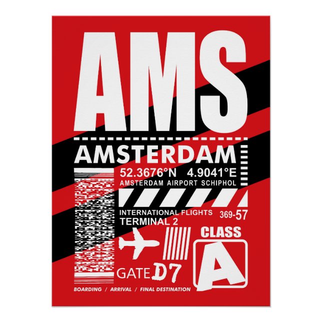 AMS Amsterdam Airport Poster (Front)