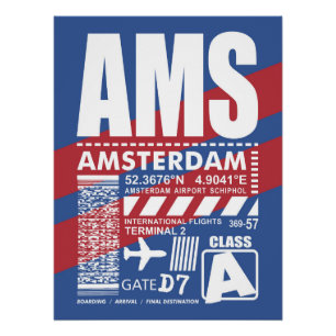 AMS Amsterdam Airport Poster