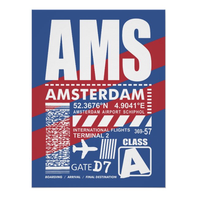 AMS Amsterdam Airport Poster (Front)