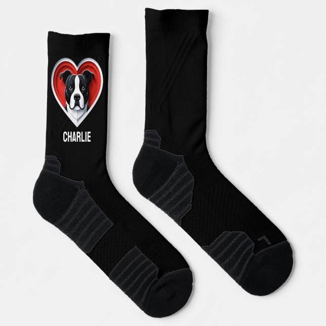 Amstaff American Staffordshire Terrier Dog Lover Socks (Right)