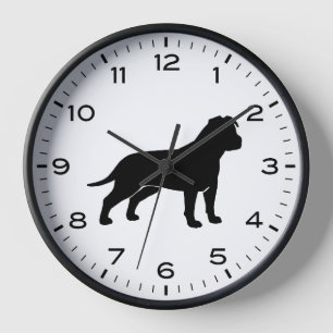 AmStaff American Staffordshire Terrier Silhouette Clock