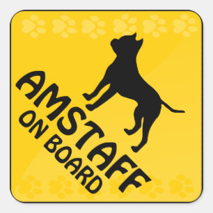 Amstaff Crossing [Xing] Square Sticker