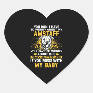 Amstaff Dog Mum American Staffordshire Terrier Heart Sticker