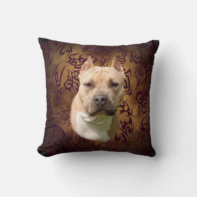 Amstaff tribal tattoo cushion (Front)