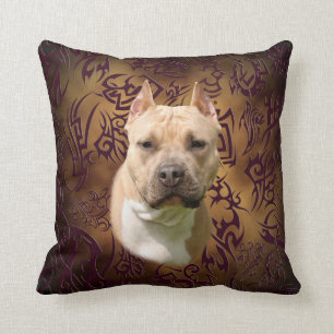 Amstaff tribal tattoo cushion