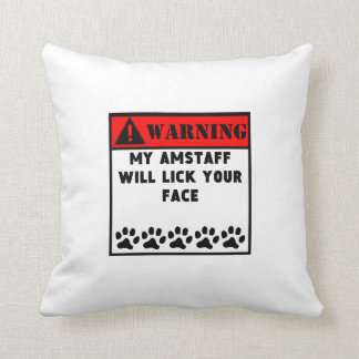 AmStaff Will Lick Your Face Cushion
