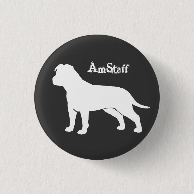 AmStaff with Floppy Ears 3 Cm Round Badge (Front)