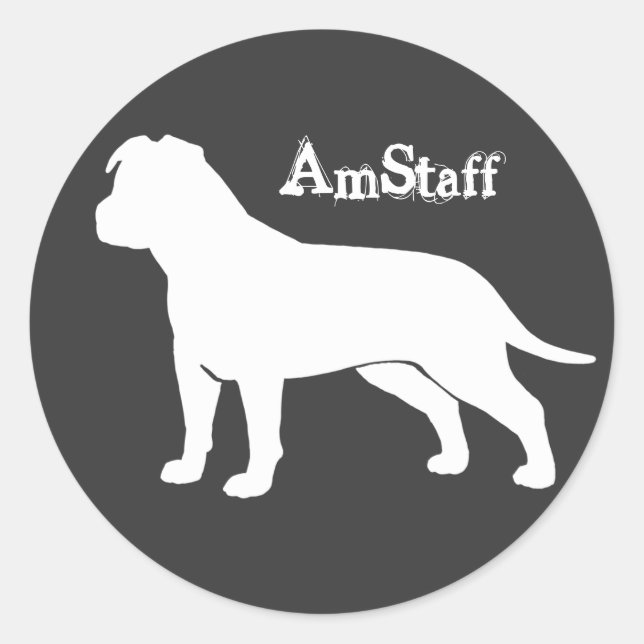 AmStaff with Floppy Ears Classic Round Sticker (Front)