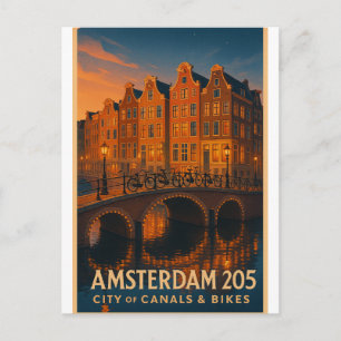 Amsterdam 2025 – City of Canals & Bikes Postcard