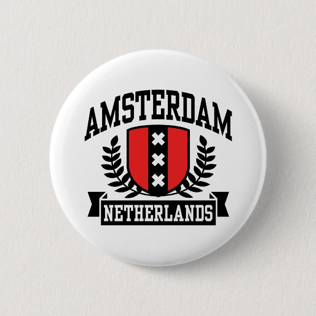 Amsterdam 6 Cm Round Badge (Front)