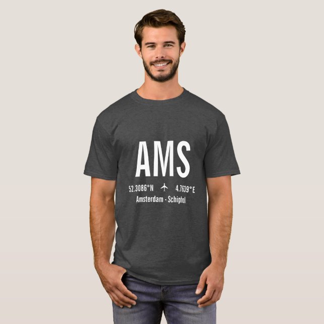 Amsterdam Airport Code - Aviation T-Shirt (Front Full)