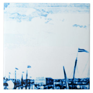 Amsterdam Antique Ships Delftware Vintage Look B2 Tile