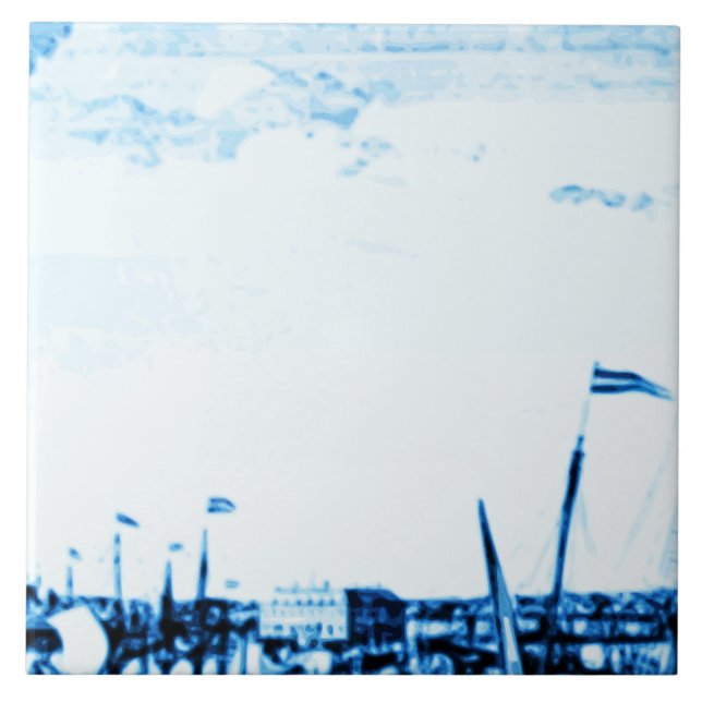 Amsterdam Antique Ships Delftware Vintage Look B2 Tile (Front)