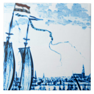 Amsterdam Antique Ships Delftware Vintage Look B3 Tile