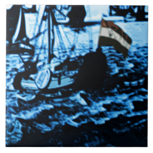 Amsterdam Antique Ships Delftware Vintage Look C5 Tile