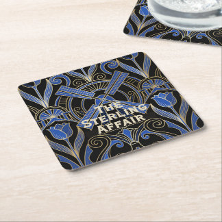 Amsterdam Art Deco | Windmills Custom Name Square Paper Coaster