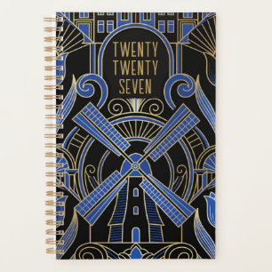 Amsterdam Art Deco Windmills Personalised Planner
