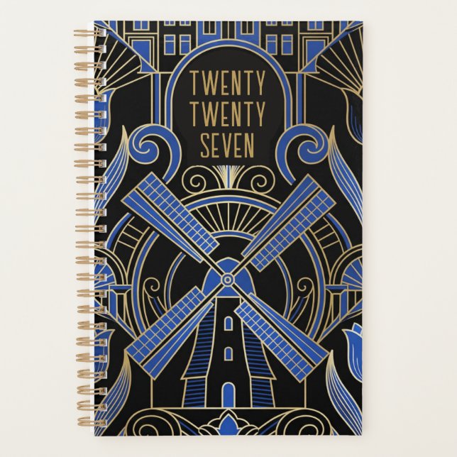 Amsterdam Art Deco | Windmills Personalised Planner (Front)