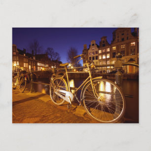 Amsterdam at night in Amsterdam Netherlands Postcard