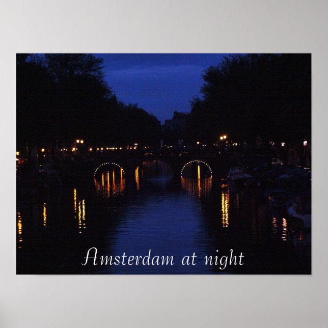 "Amsterdam at night" poster (Front)