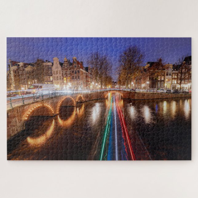 Amsterdam at Night Puzzle (Horizontal)