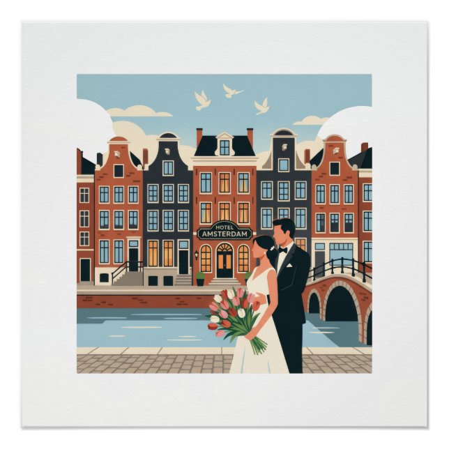 Amsterdam Bride and Groom Poster (Front)