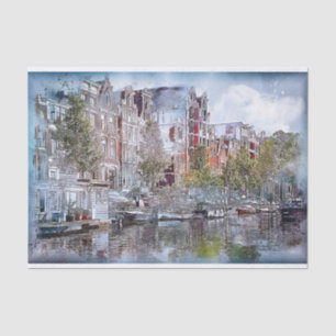 Amsterdam Buildings Canal Netherlands Europe Tissue Paper