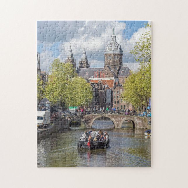 Amsterdam canal and bridge puzzle (Vertical)